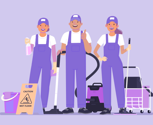 Group Of Professional Cleaners
