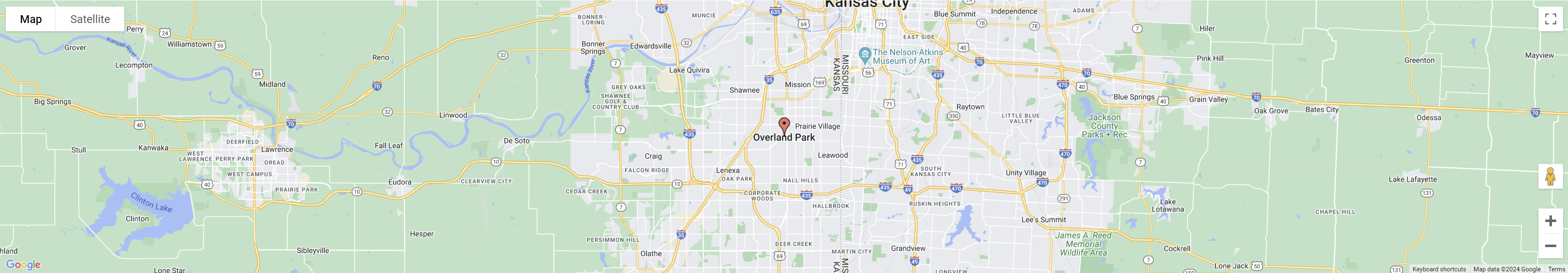 Overland Park Service Area Map for Empower Cleaning Services