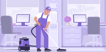Professional Male Cleaner Vacuum Floor